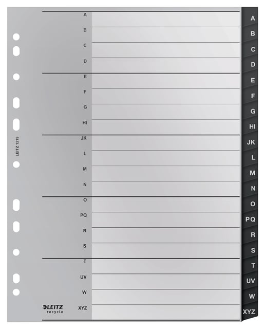 Tabblad Leitz Recycle A4 11-gaats A-Z extra breed PP afbeelding