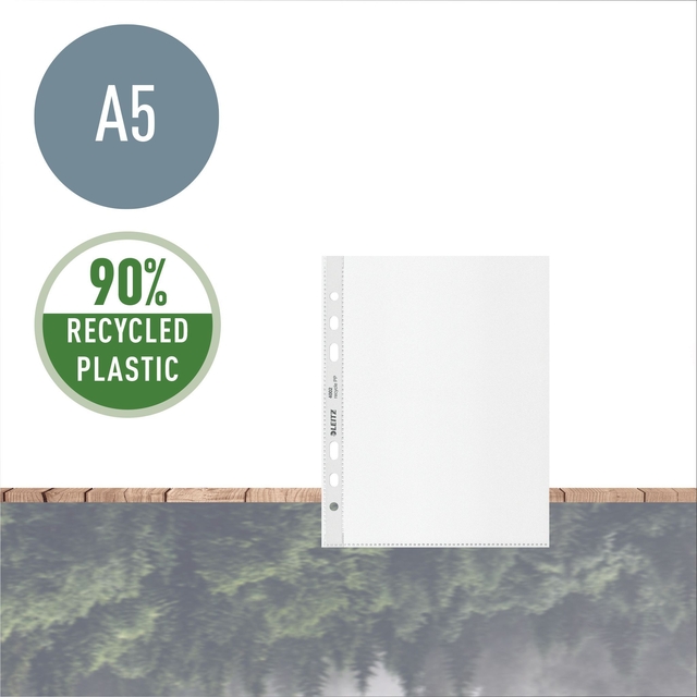 Showtas Leitz Recycle 100µ 6-gaats PP A5 transparant 25 stuks — Foto 2 van 2