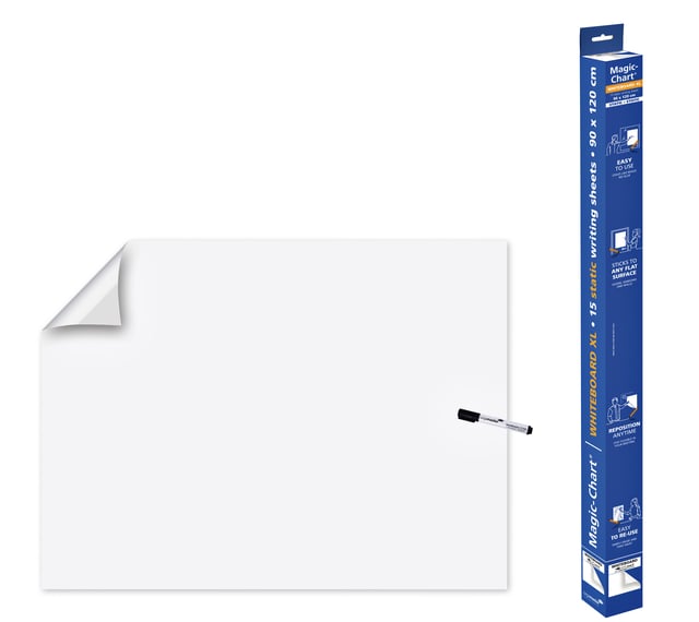 Magic-Chart Legamaster whiteboard XL 90x120cm wit 15 vel afbeelding
