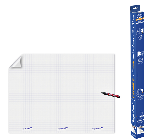 Magic-Chart Legamaster flipchart XL 90x120cm wit met ruit 15 vel afbeelding