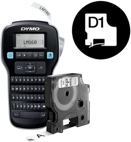 Labelprinter Dymo LabelManager 160 draagbaar azerty 12mm zwart valuepack-2