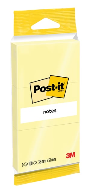 Memoblok Post-it Notes 6810 38x51mm canary yellow 3 stuks afbeelding