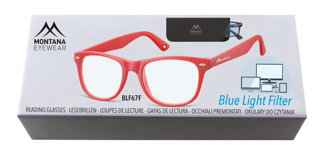 Leesbril Montana +3.00 dtp blue light filter rood — Foto 2 van 2
