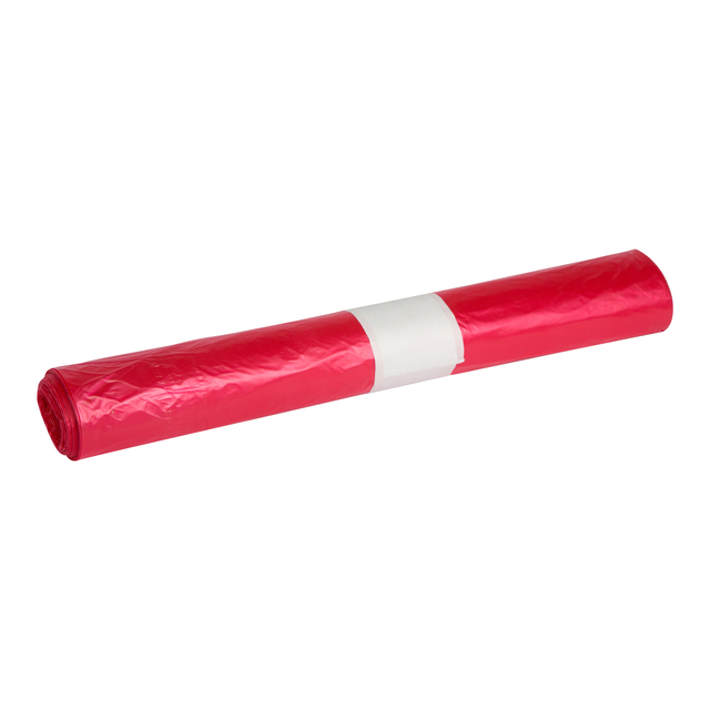 Afvalzak Powersterko HDPE T25 70x110cm 120L rood rol à 20 stuks afbeelding