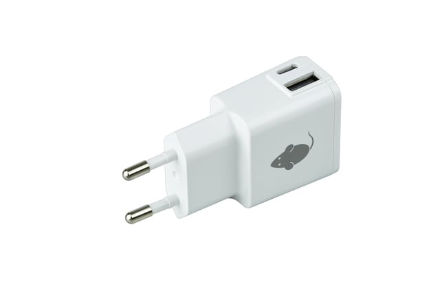 Oplader Green Mouse USB-C 1x en USB-A 1x 2.4A wit afbeelding