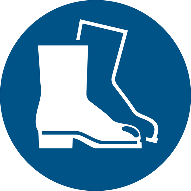 Pictogram bordje Djois Veiligheidsschoenen verplicht Ø200mm blauw afbeelding