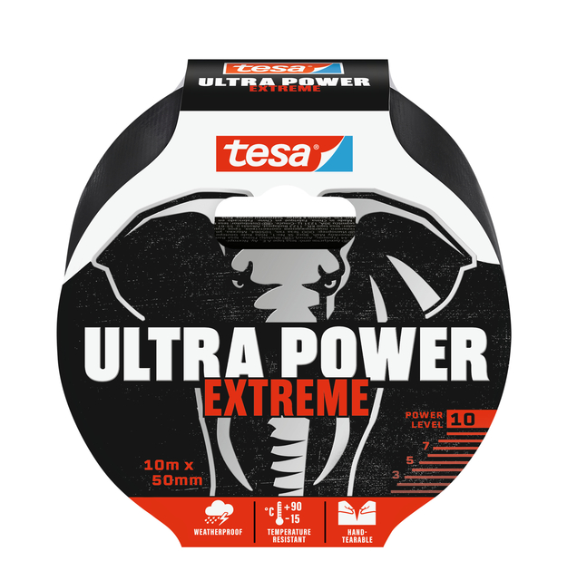 Reparatietape tesa Ultra Power Extreme repair 10mx50mm zwart afbeelding