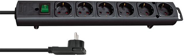 Stekkerdoos Brennenstuhl Comfort Plus 6 voudig inclusief platte stekker 2 meter zwart afbeelding
