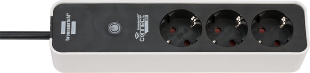 Stekkerdoos Brennenstuhl wifi Connect 3 voudig 1.5 meter zwart/wit afbeelding