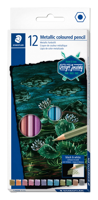 Kleurpotlood Staedtler metallic set à 12 kleuren afbeelding