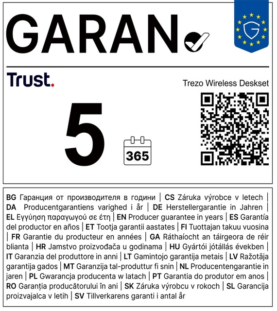 Toetsenbord Trezo Eco Comfort + muis QWERTY zwart — Foto 2 van 2