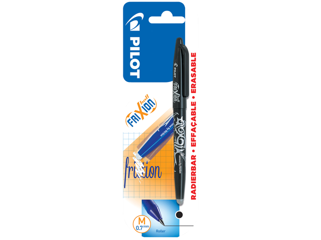 Rollerpen PILOT friXion medium zwart blister à 1 stuk afbeelding