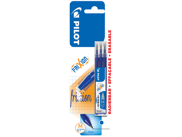 Rollerpenvulling PILOT friXion medium blauw blister à 3 stuks afbeelding