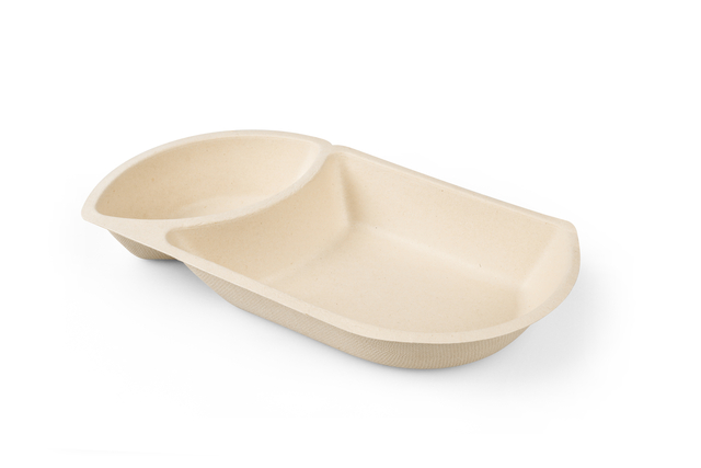 Snackbakje IEZZY A20 suikerriet PFAS-vrij 224x124x36mm 50 stuks afbeelding