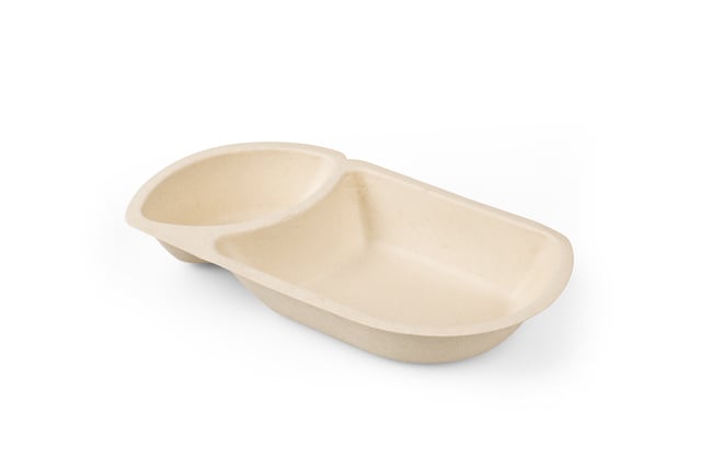 Snackbakje IEZZY A23 suikerriet PFAS-vrij 176x92x32mm 50 stuks afbeelding