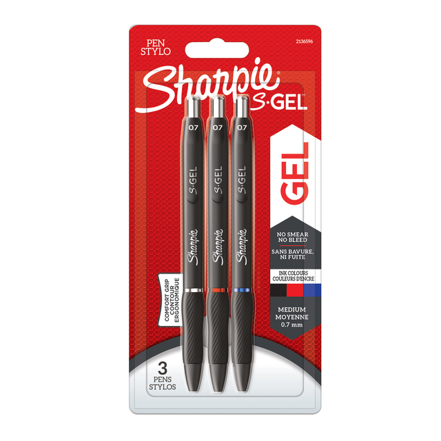 Gelschrijver Sharpie S-gel medium assorti blister à 3 stuks afbeelding