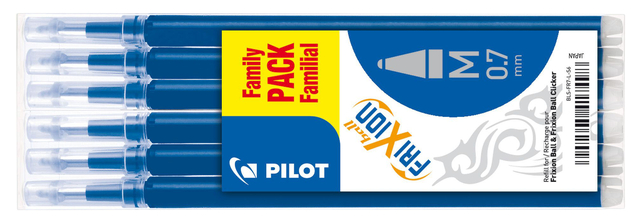 Rollerpenvulling PILOT friXion medium blauw set à 6 stuks afbeelding