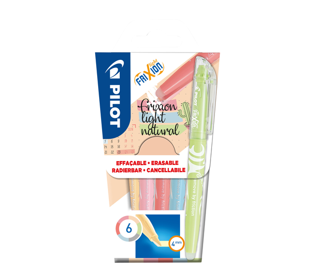 Markeerstift PILOT friXion light naturel assorti set à 6 stuks afbeelding