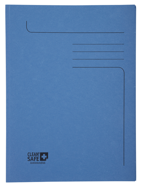 Dossiermap Exacompta Clean&apos;Safe 2kleppen blauw 5 stuks afbeelding