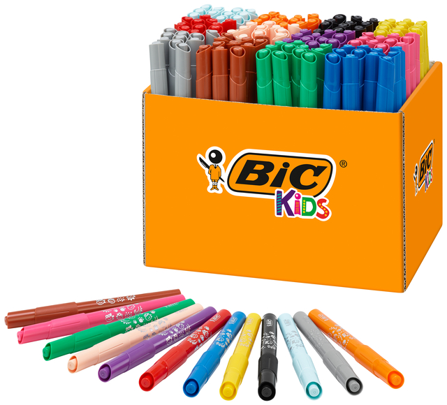 Kleurstiften BicKids visacolor ecolutions XL assorti schoolbox à 144 stuks afbeelding