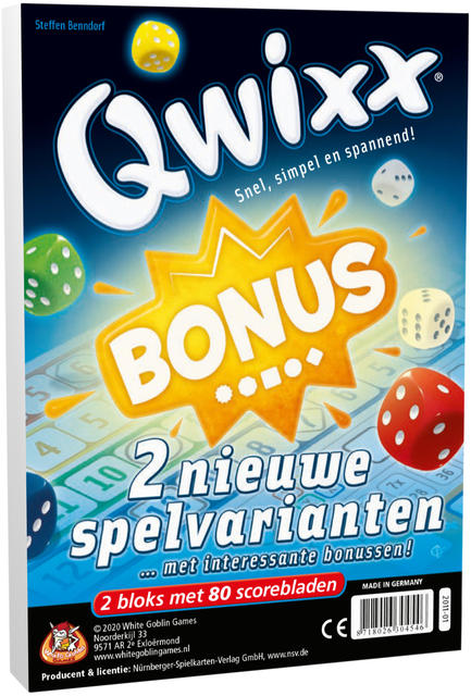 Dobbelspel Qwixx Bonus + 2 extra scorebloks afbeelding