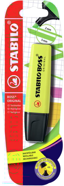 Markeerstift STABILO BOSS Original 70/24 geel blister à 1 stuk
