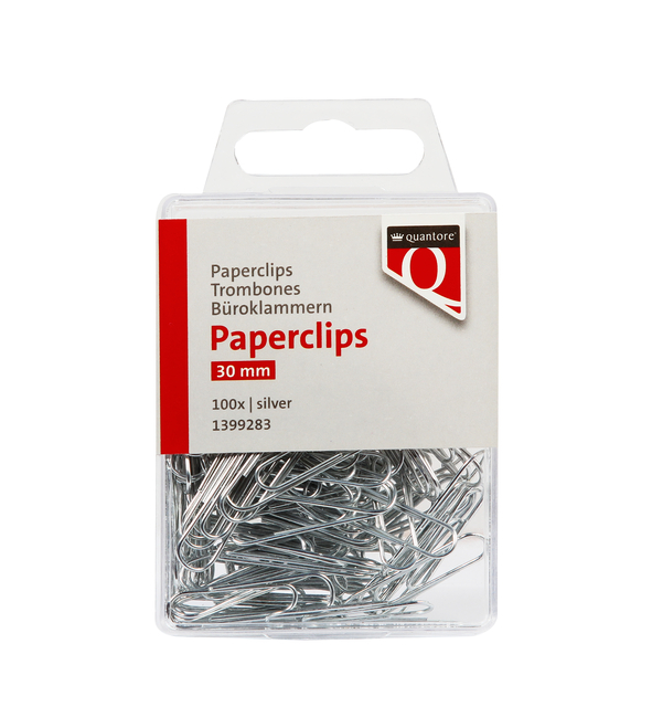 Paperclip Quantore 30mm rond 100 stuks zilver afbeelding