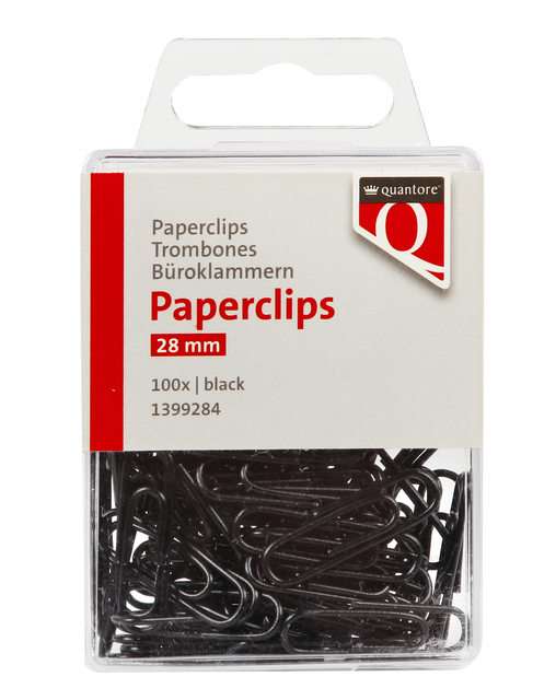 Paperclip Quantore 28mm 100 stuks zwart afbeelding
