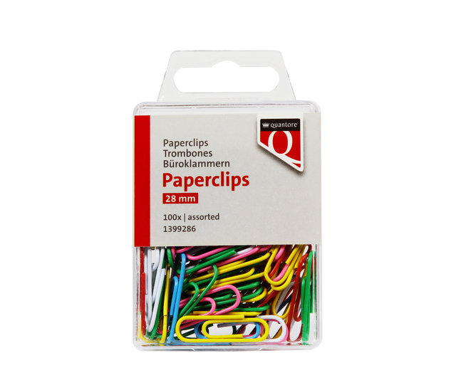 Paperclip Quantore 28mm 100 stuks assorti afbeelding