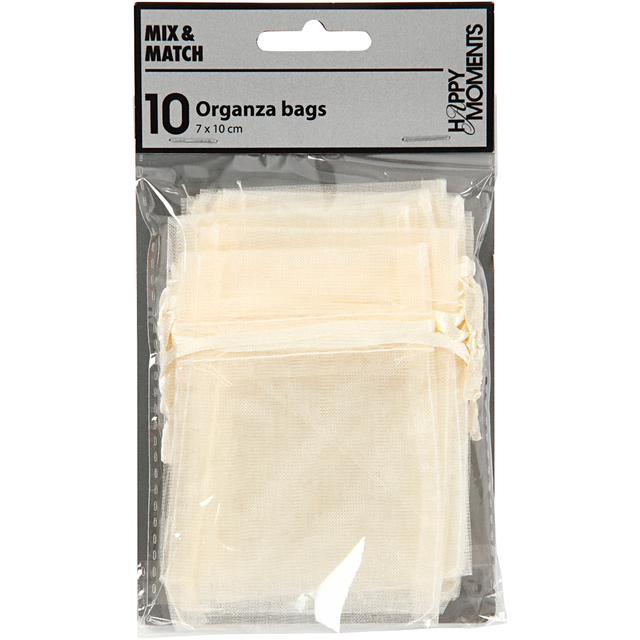 Organza zakjes Creativ Company 7x10cm 10 stuks off-white 10 zak afbeelding