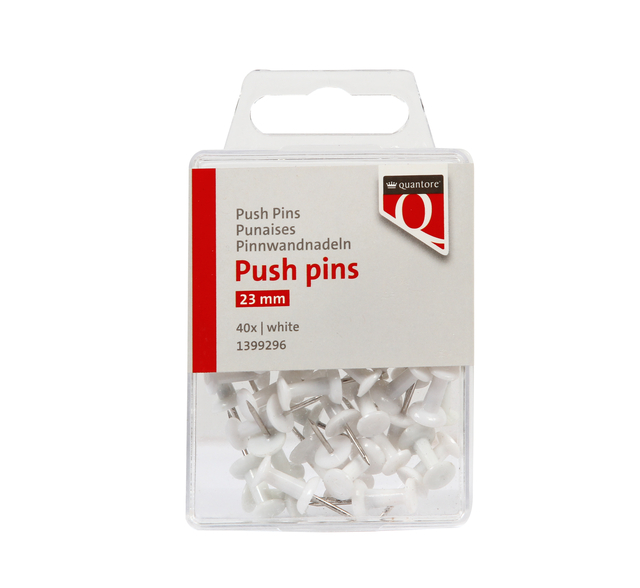 Push pins Quantore 40 stuks wit afbeelding