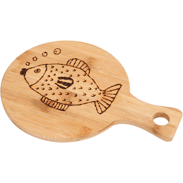 Snijplank Creativ Company rond Ø 17cm, lengte 24cm bamboe — Foto 2 van 2