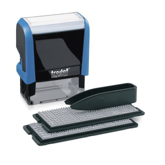 Tekststempel Trodat Printy 4912 Typomatic letterset en pincet afbeelding