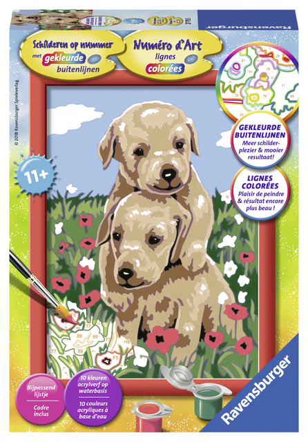 Ravensburger Schilderen op nummer Knuffelende puppies