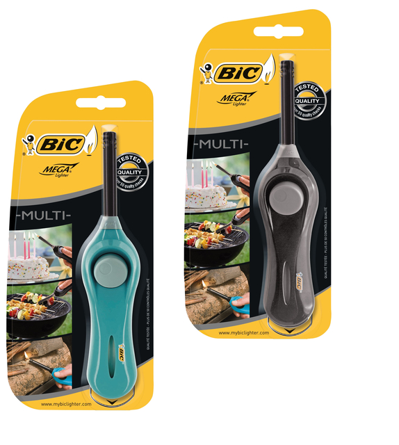 Aansteker Bic megalighter U140 multi assorti blister à 1 stuk afbeelding