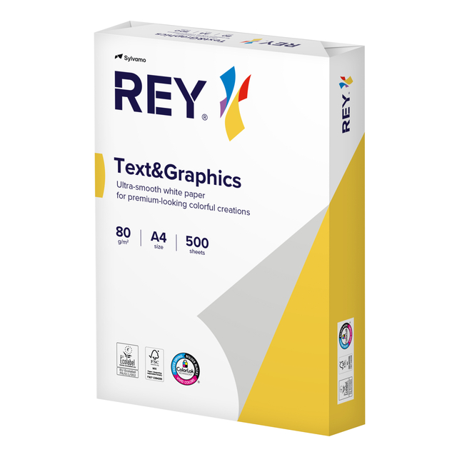 Kopieerpapier Rey Text & Graphics A4 80gr wit 500 vel afbeelding