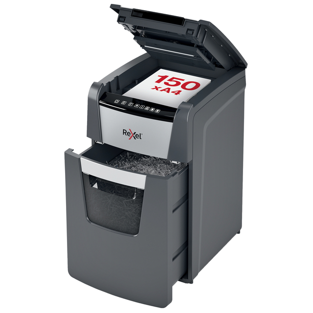 Papiervernietiger Rexel Optimum Auto+ 150X P4 snippers 4x28mm — Foto 2 van 2