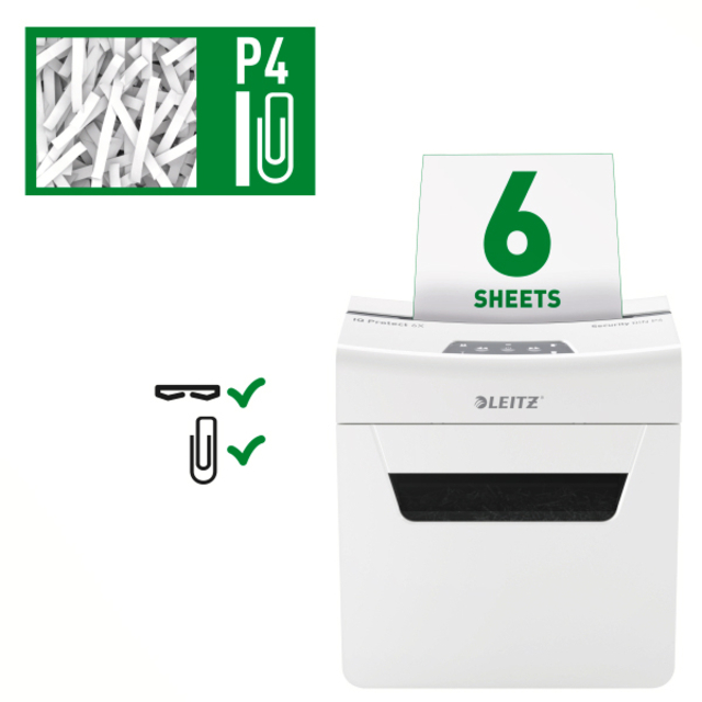 Papiervernietiger Leitz IQ Protect Premium 6X snippers 4x40mm — Foto 2 van 2