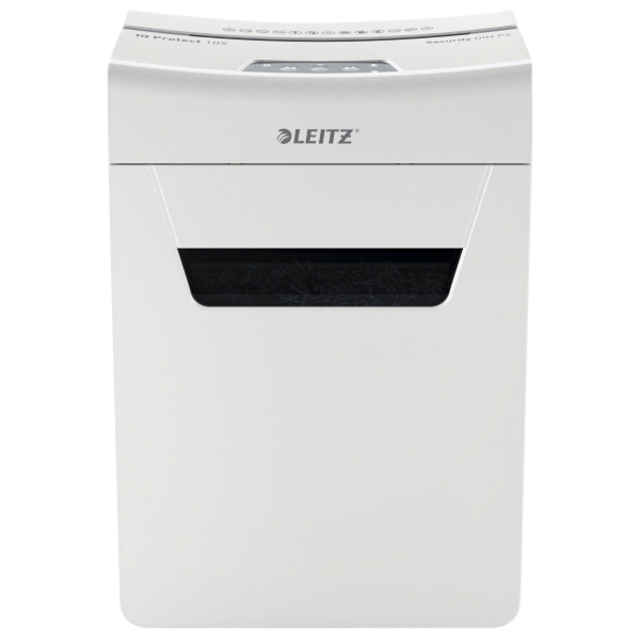 Papiervernietiger Leitz IQ Protect Premium 10X P4 snippers afbeelding