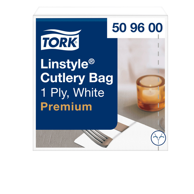 Pochette Tork Linstyle Premium 1-laags 390x390mm wit 509600 afbeelding