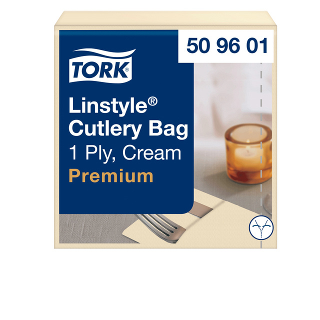 Pochette Tork Linstyle Premium 1-laags 390x390mm crème 509601 afbeelding