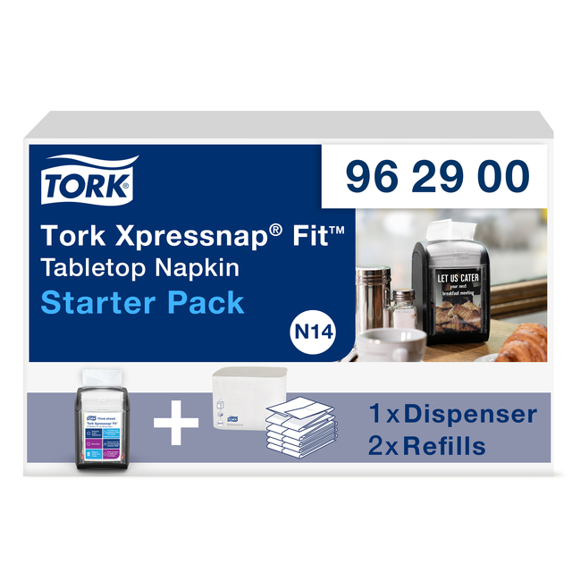 Servetdispenser Tork N14 Xpressnap Fit Signature line startpakket zwart 962900 afbeelding