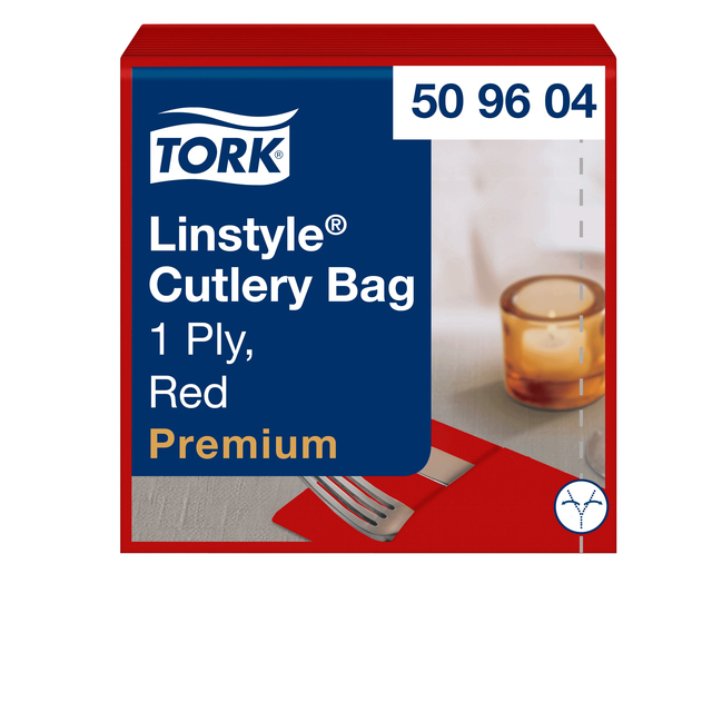 Pochette Tork Linstyle Premium 1-laags 390x390mm rood 509604 afbeelding