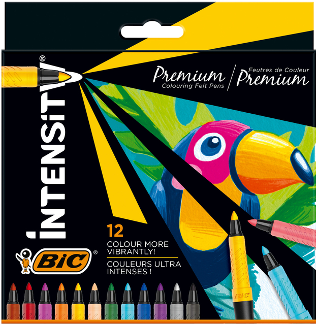 Kleurstiften Bic Intensity Premium assorti etui à 12 stuks afbeelding