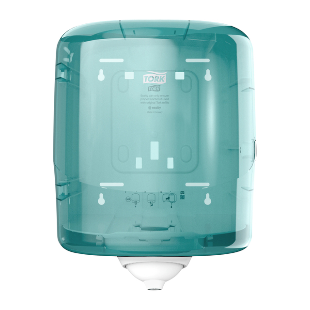 Dispenser Tork Reflex™ M4 performance lijn centerfeed wit/turquoise 473180 afbeelding