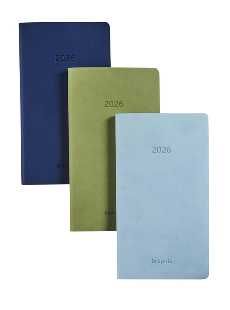 Agenda 2026 Brepols Interplan Colora 7dagen/2pagina&apos;s groen, lichtblauw, donkerblauw afbeelding