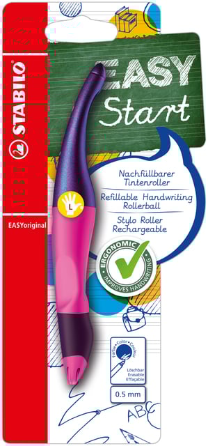 Rollerpen STABILO Easyoriginal linkshandig hologr ed M magenta blister afbeelding