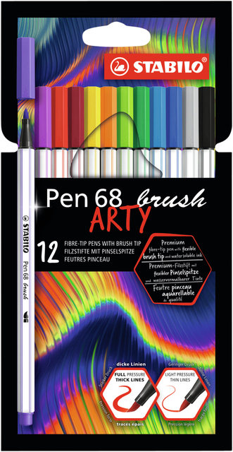 Brushstift STABILO Pen 568/12 Arty assorti etui à 12 stuks afbeelding