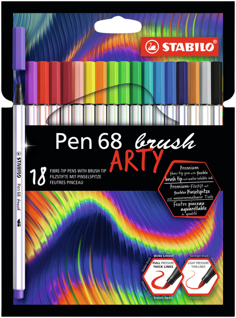 Brushstift STABILO Pen 568/18 Arty assorti etui à 18 stuks afbeelding