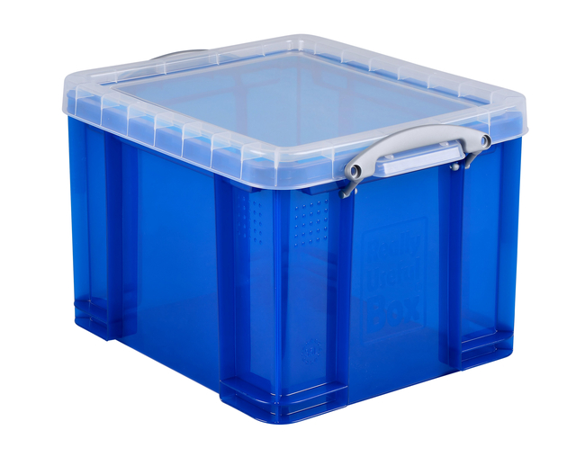 Opbergbox Really Useful 35 liter 480x390x310mm transparant blauw afbeelding